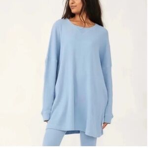 Free People Oversized Early Night Thermal Pullover Sleep Shirt Lounge Tunic